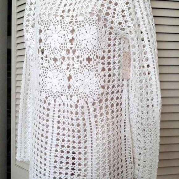 Free People White Crochet Open Back Sweater - Picture 4 of 6